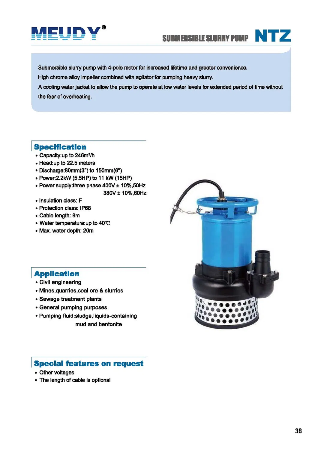 Dewatering Pump Portable Meudy Ntz Slurry