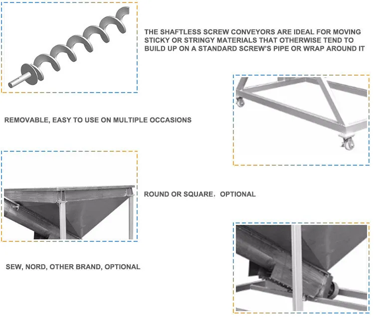 Screw Conveyor Stainless Steel Adjustable Spiral