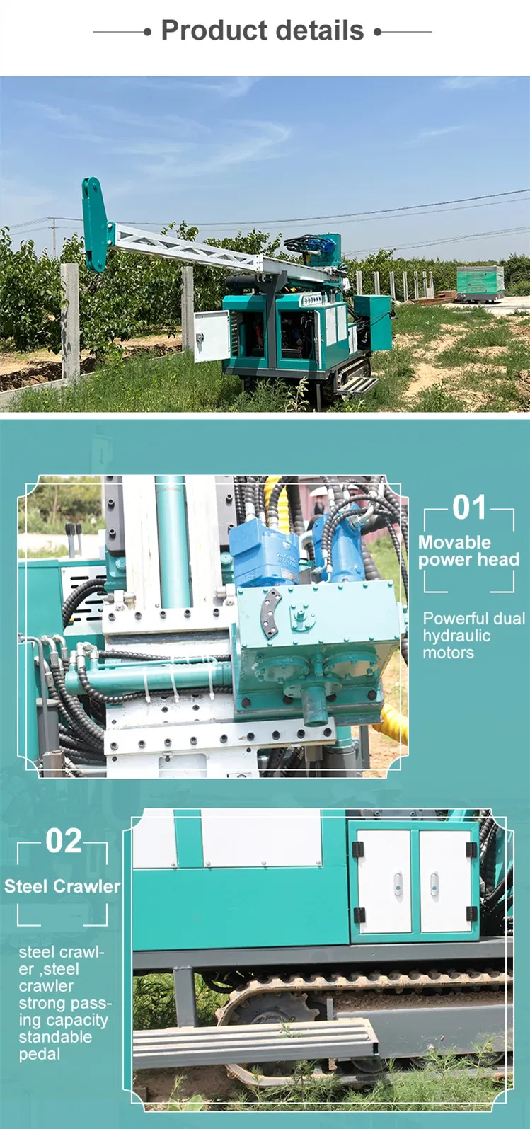 Water Well Drilling Rig Hydraulic Portable