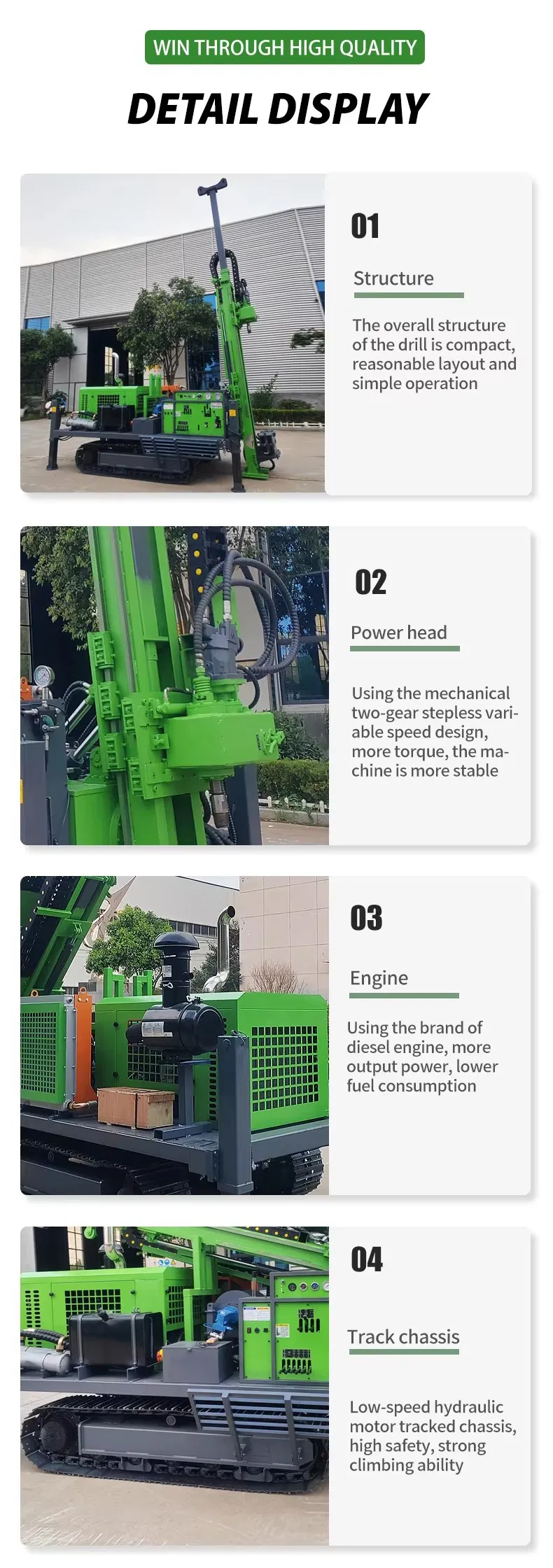 Core Drilling Rig Hydraulic Rotary Head Rope