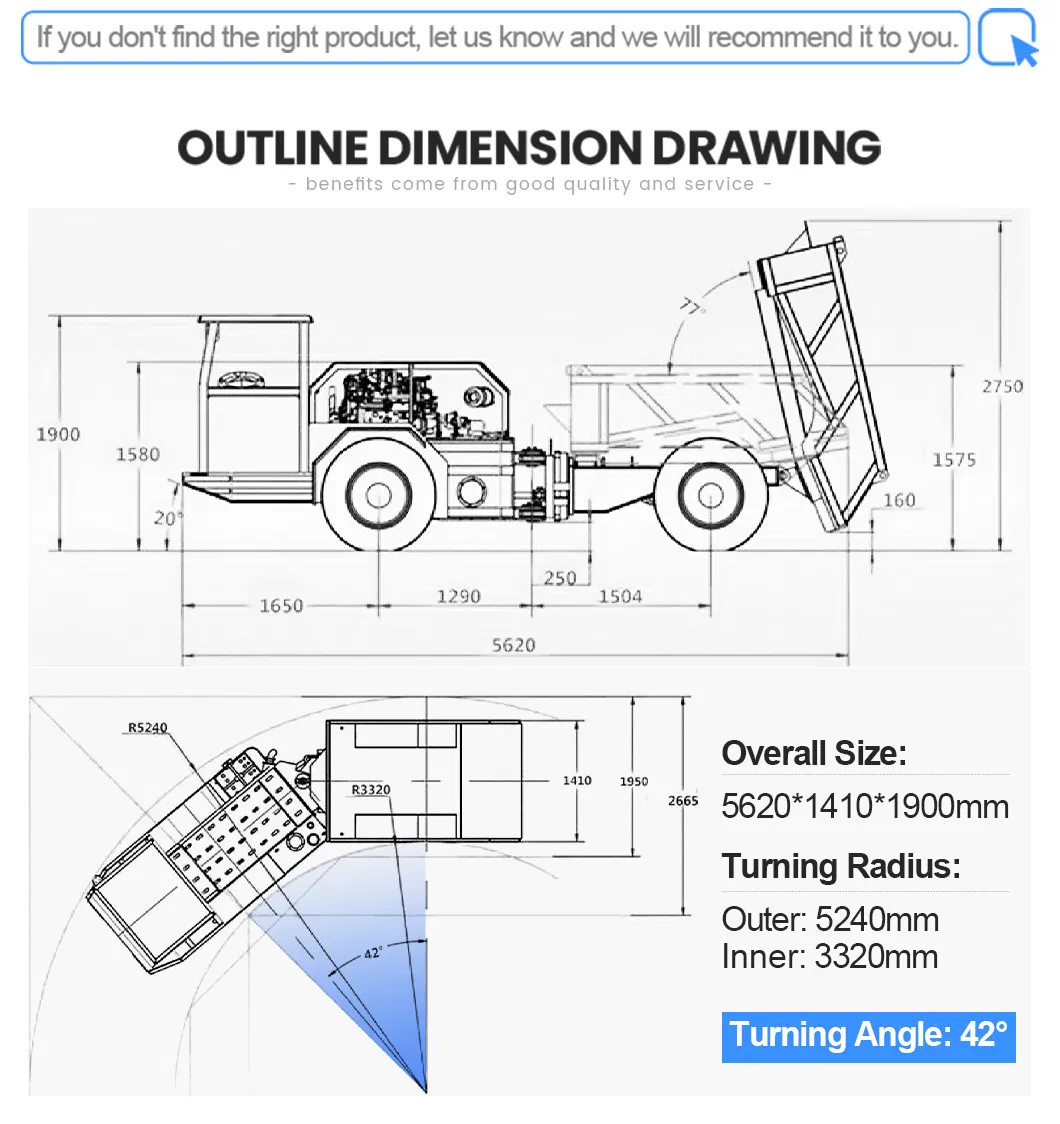 Underground Truck Diesel Powered Profile Dump