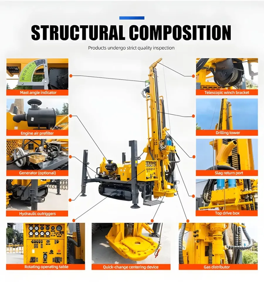 Dh200 Deep Hole Core Drilling Rig for Rock Full Hydrauli - product detail 5