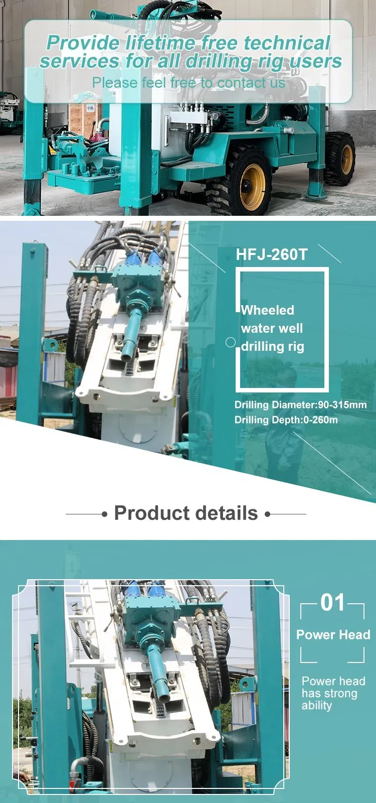 Drilling Depth Drilling Wheel Water Well Drilling Rig Ma - product detail 1