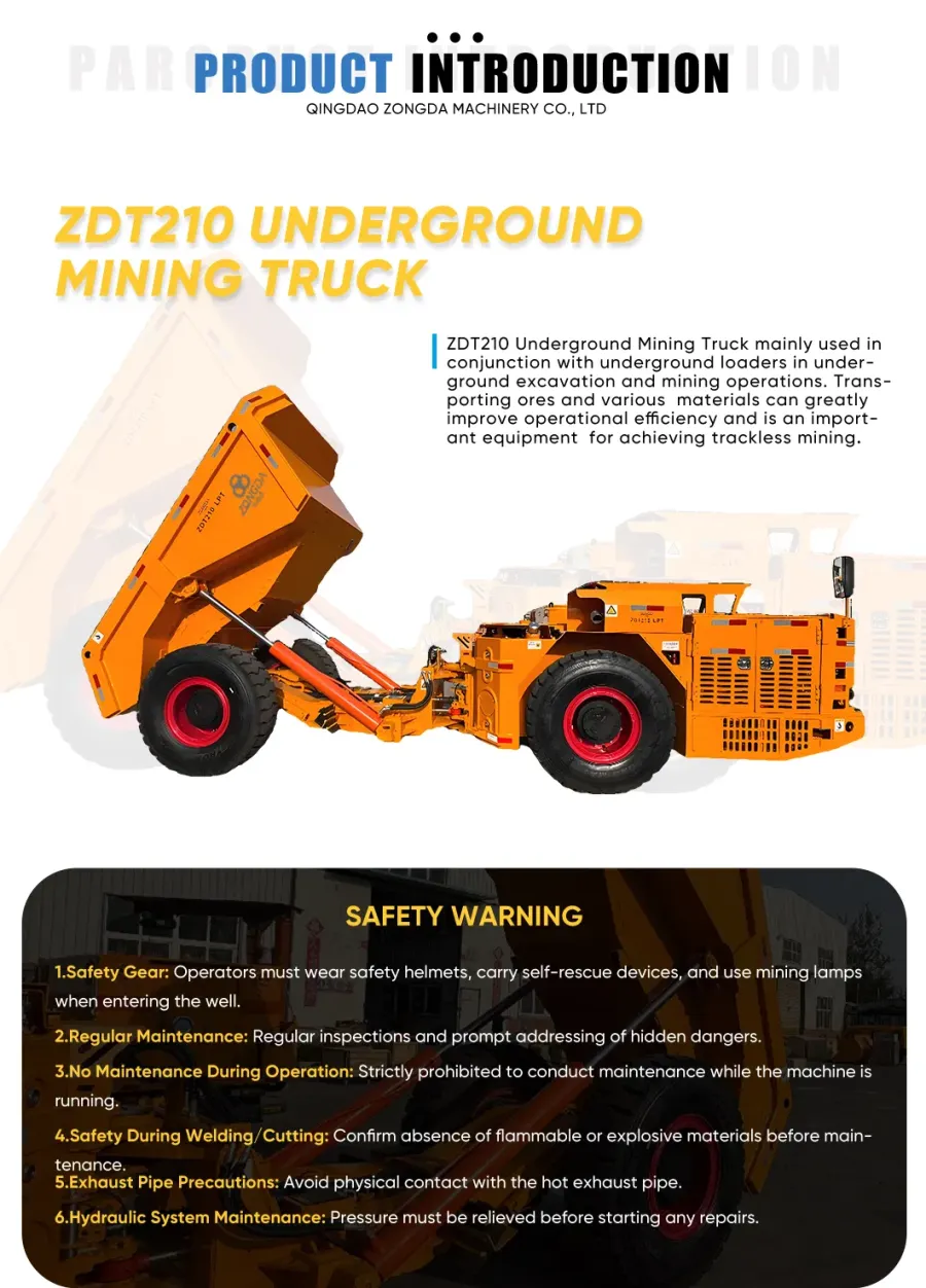 Advanced Trackless Underground Mining Truck for Efficien - product detail 1