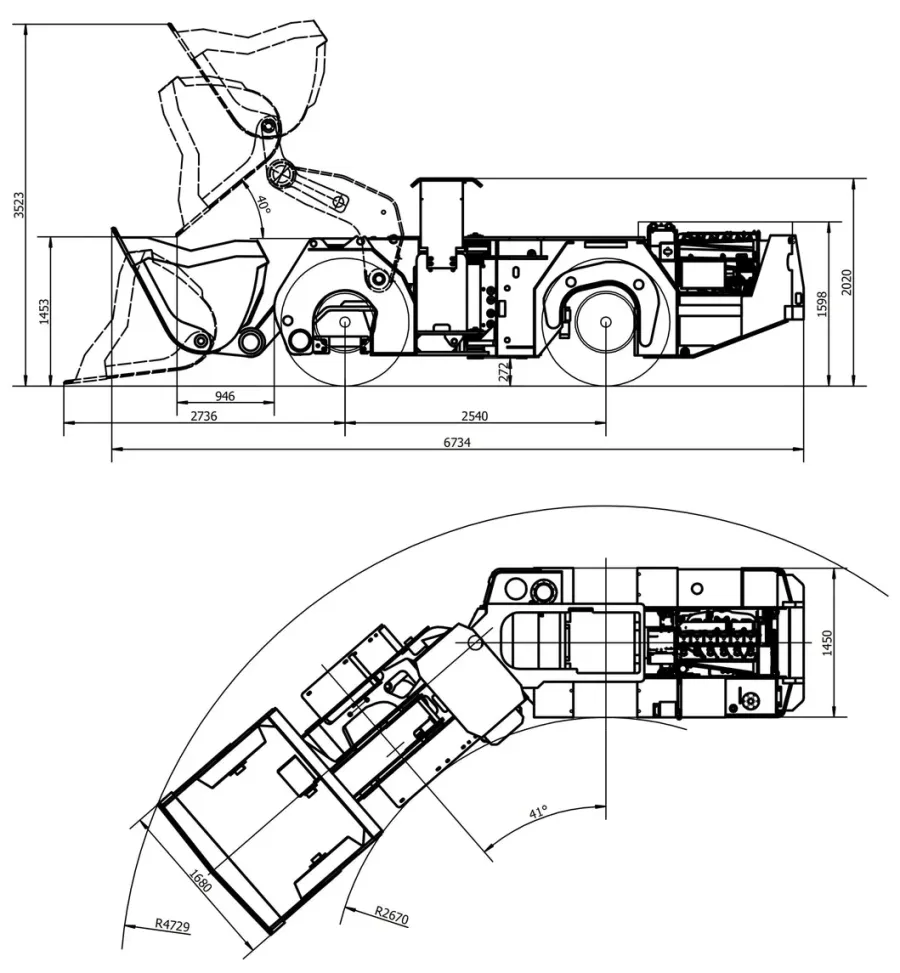 Fkwj-1.5 Underground Diesel Scooptram with 2 Yd Capacity - product detail 3