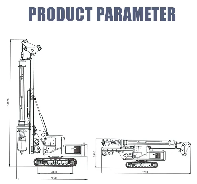 Hydraulic DTH Mini Rotary Drilling Rig - product detail 3