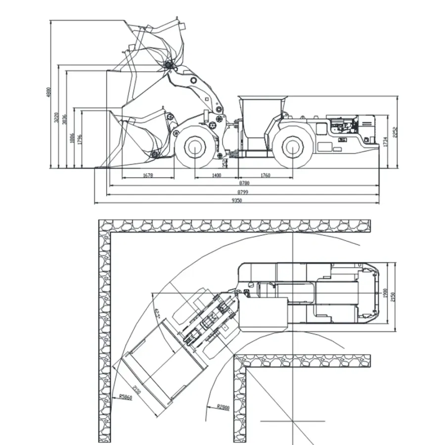 Fkwj-3 LHD Underground Underground Diesel Mining Loader - product detail 2
