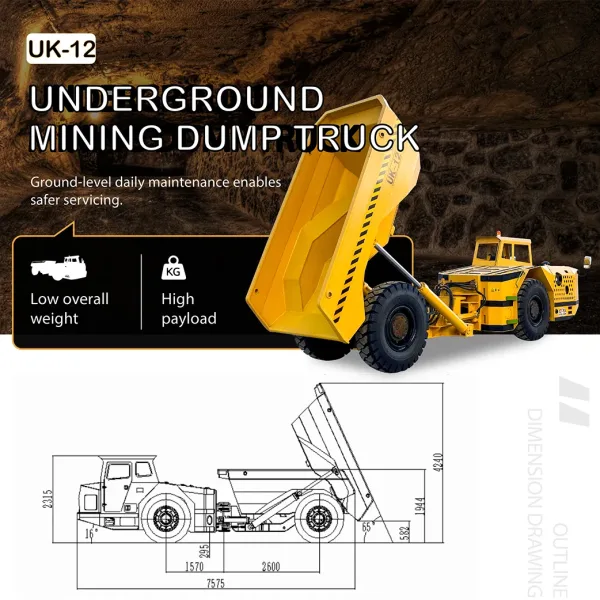 Underground Truck Diesel Powered Four Wheels